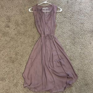 Loft Lavender Ruffle Tie Waist Dress